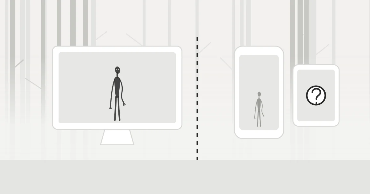 A desktop monitor and two mobile devices separated by a dashed line, representing Java and Bedrock